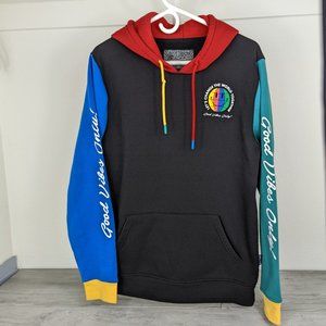 Brooklyn Cloth Mfg Co Men's Color Block Good Vibes Only Hoodie sz Medium